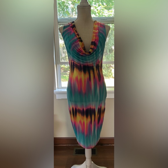 Fashion Nova Dresses & Skirts - Fashion Nova Cowl Neck Tie Dye Midi Dress Sz.Medium NWT💗